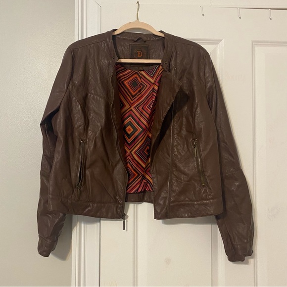 Dollhouse Jackets & Coats Dollhouse Brown Leather Bomber Jacket